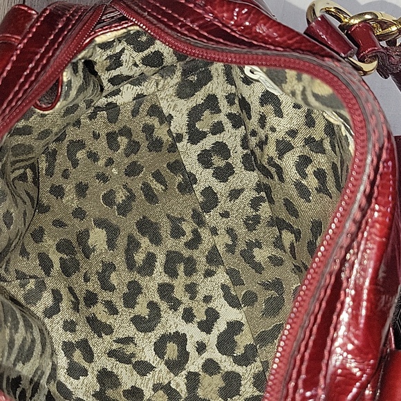 Blumarine Burgundy Patent Leather Crossbody Handbag - Picture 10 of 12